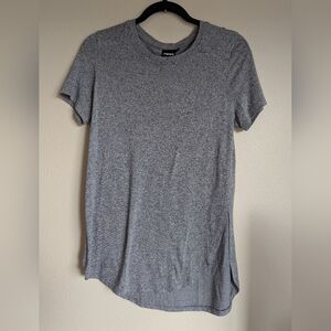 Mono B Gray Short Sleeve Asymmetrical Tee Size S